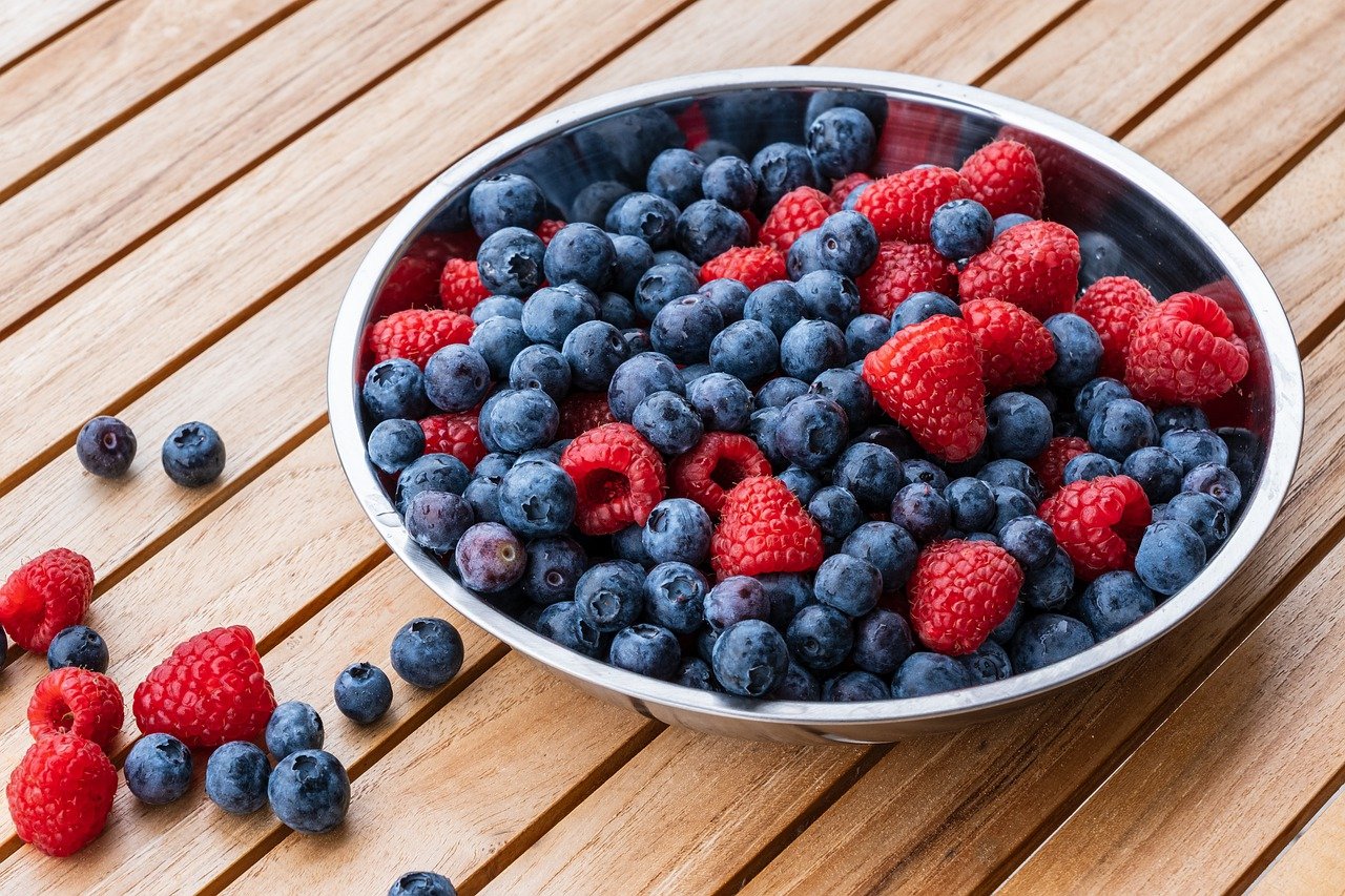 raspberries, blueberry, fruit